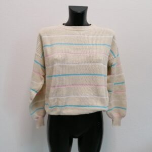 sisley maglione in cotone a righe vintage